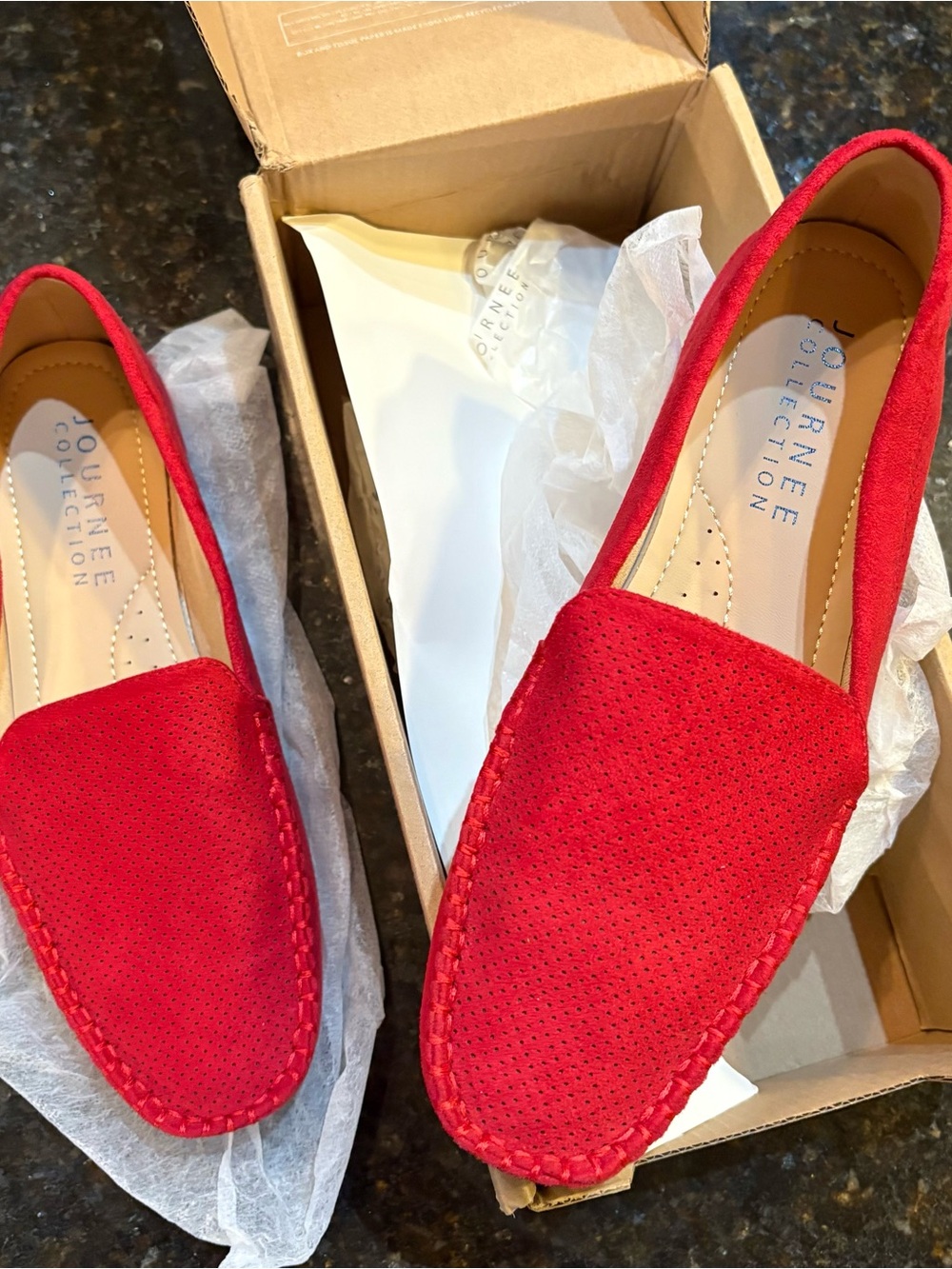 Journee Collection Red Slip-On Loafers